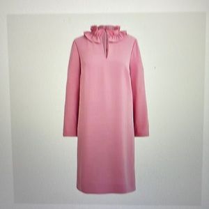 Ruffle neck shift dress